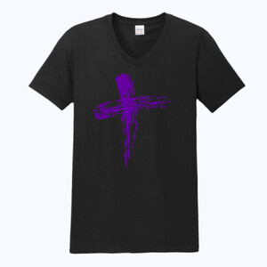 Cross - Gildan - Softstyle ® V Neck T Shirt - DTG